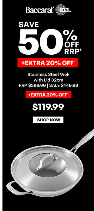 Baccarat iD3 Stainless Steel Wok with Lid 32cm