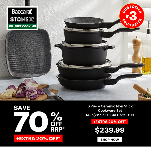 Baccarat STONEX2 6 Piece Ceramic Non Stick Cookware Set