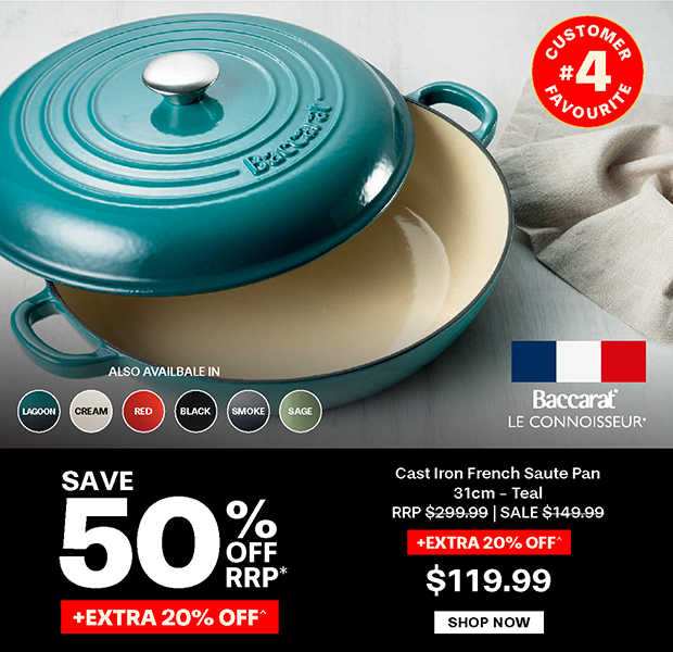 Baccarat Le Connoisseur Cast Iron French Saute Pan 31cm