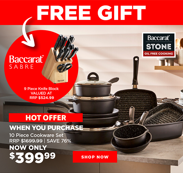 Baccarat STONE 10 Piece Cookware Set with Wok