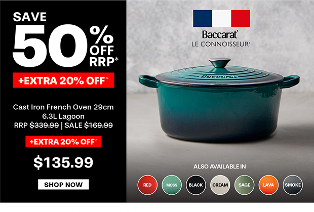 Baccarat Le Connoisseur Cast Iron Round French Oven 29cm 6.3L