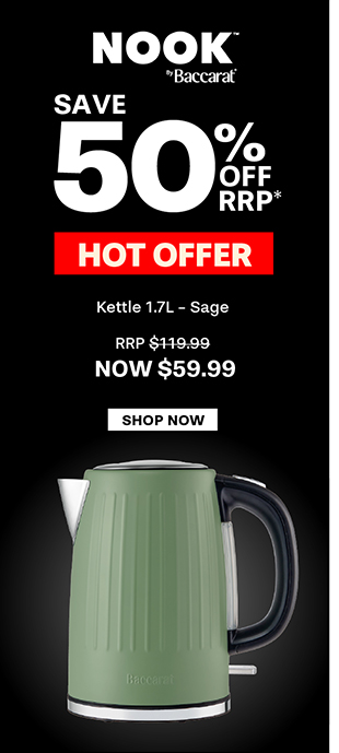 NOOK by Baccarat Kettle 1.7L Sage