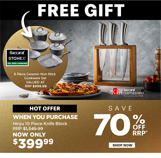 Baccarat Damashiro Hiryu 10 Piece Knife Block