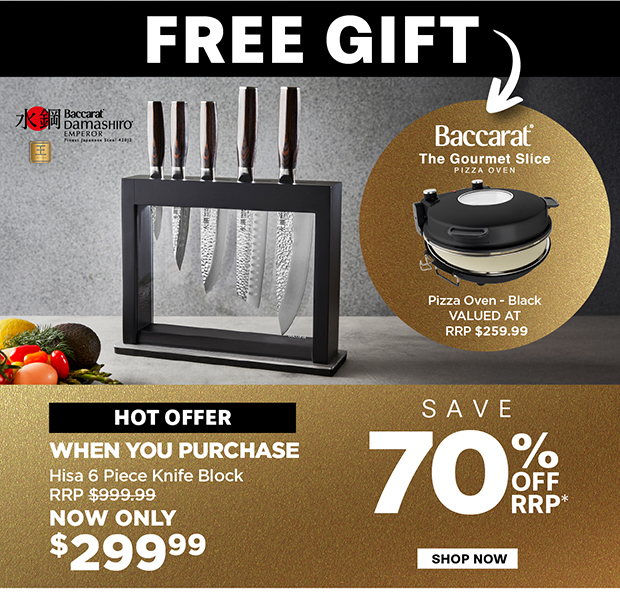 Baccarat Damashiro EMPEROR Hisa 6 Piece Knife Block