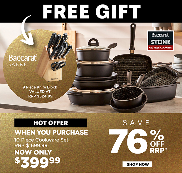 Baccarat STONE 10 Piece Cookware Set with Wok