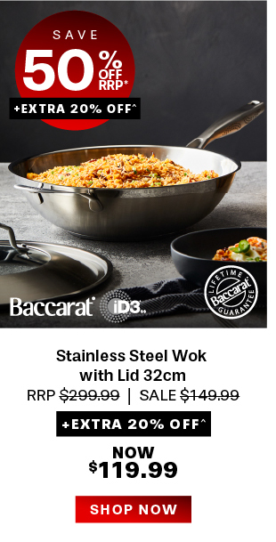 Baccarat iD3 Stainless Steel Wok with Lid 32cm