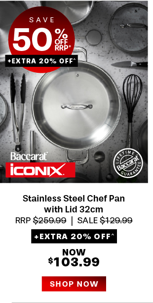 Baccarat iconiX Stainless Steel Chef Pan with Lid 32cm