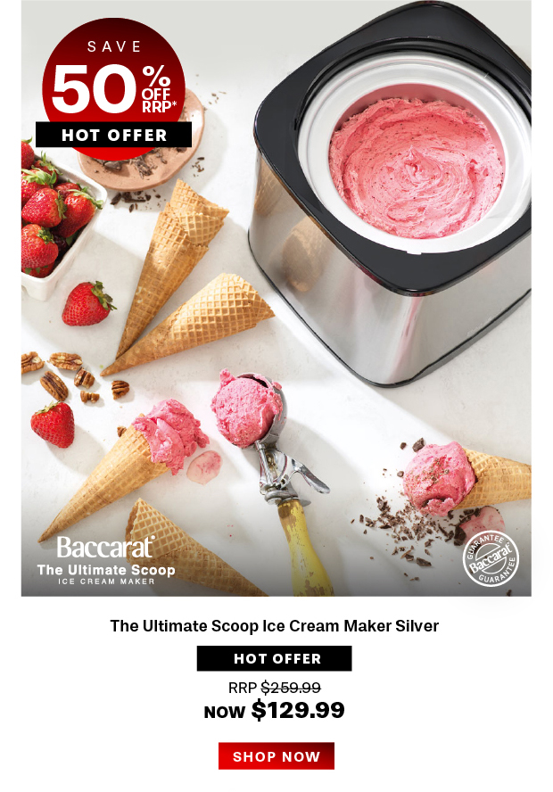 Baccarat The Ultimate Scoop Ice Cream Maker Silver