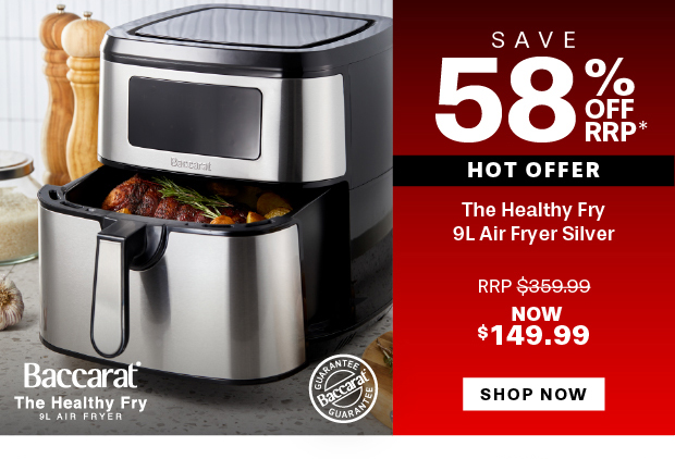Baccarat The Healthy Fry 9L Air Fryer Silver