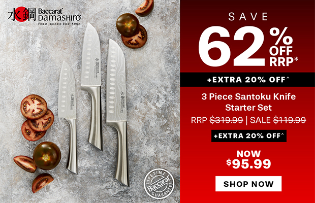 Baccarat Damashiro 3 Piece Santoku Knife Starter Set