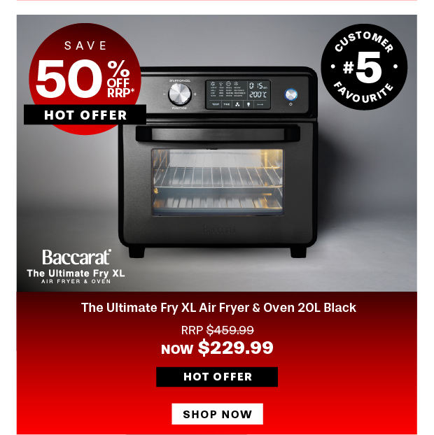 Baccarat The Ultimate Fry XL Air Fryer & Oven 20L Black