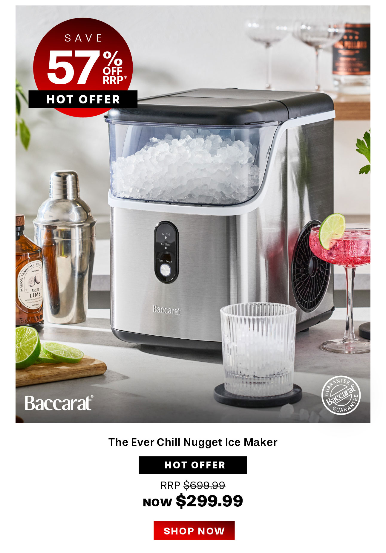 Baccarat The Ever Chill Nugget Ice Maker