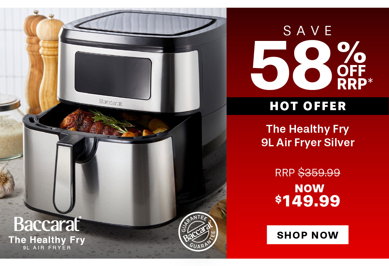 Baccarat The Healthy Fry 9L Air Fryer Silver