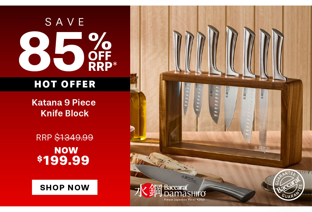 Baccarat Damashiro Katana 9 Piece Knife Block