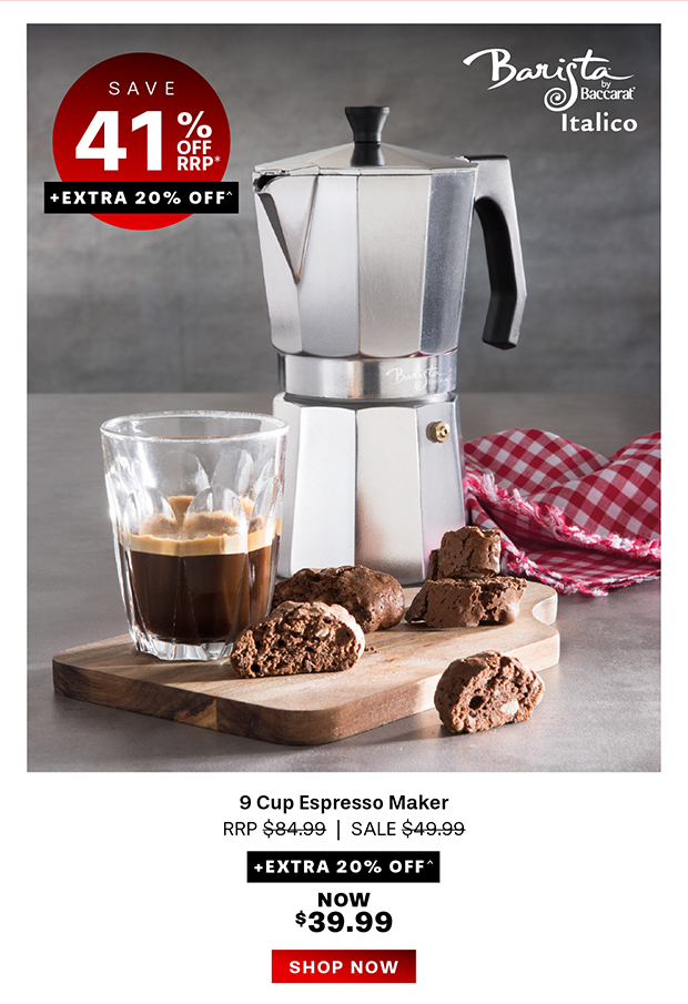 Baccarat Barista Italico 9 Cup Espresso Maker