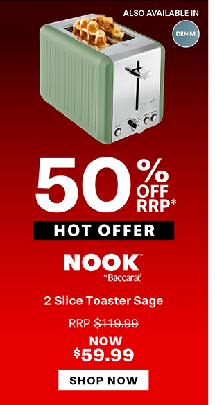 NOOK by Baccarat 2 Slice Toaster Sage
