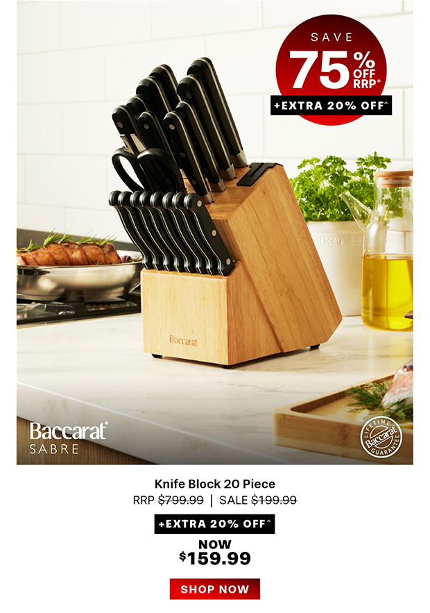 Baccarat SABRE Knife Block 20 Piece