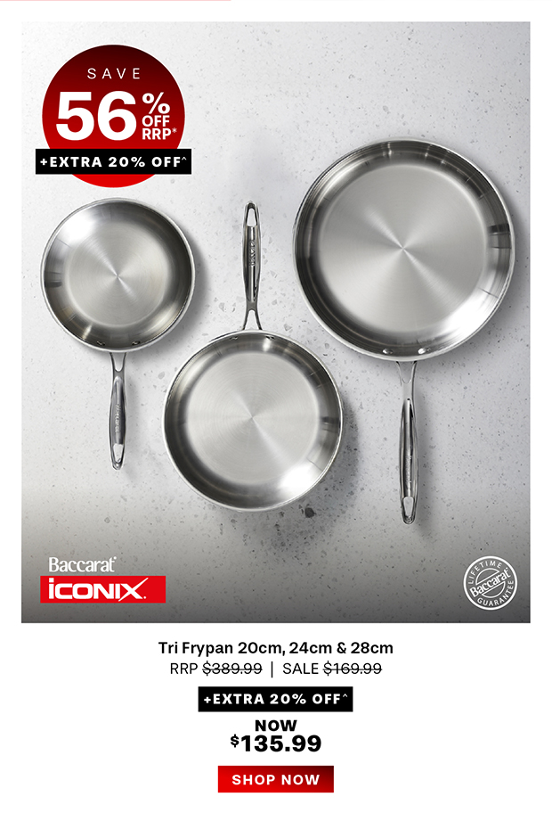 Baccarat iconiX Tri Frypan 20cm, 24cm & 28cm