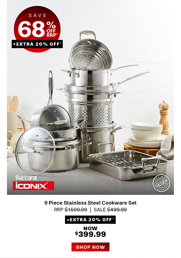 Baccarat iconiX 9 Piece Stainless Steel Cookware Set