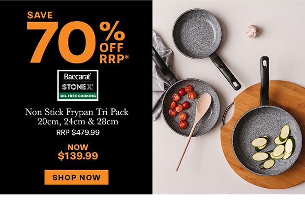 Baccarat STONEX2 Non Stick Frypan Tri Pack 20cm, 24cm & 28cm