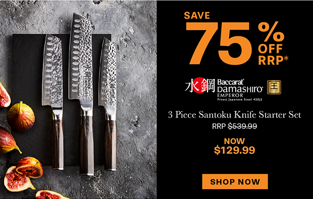 Baccarat Damashiro EMPEROR 3 Piece Santoku Knife Starter Set