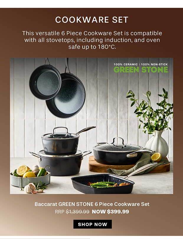Baccarat GREEN STONE 6 Piece Cookware Set