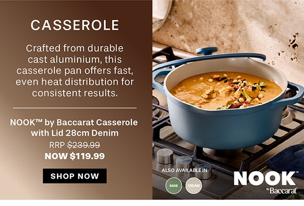 NOOK by Baccarat Casserole with Lid 28cm Denim