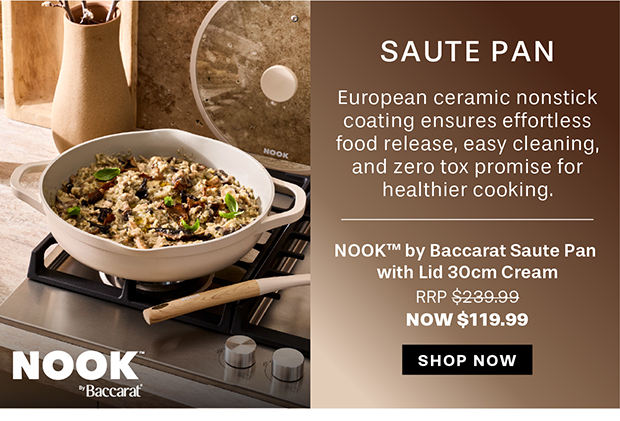 NOOK by Baccarat Saute Pan with Lid 30cm Cream