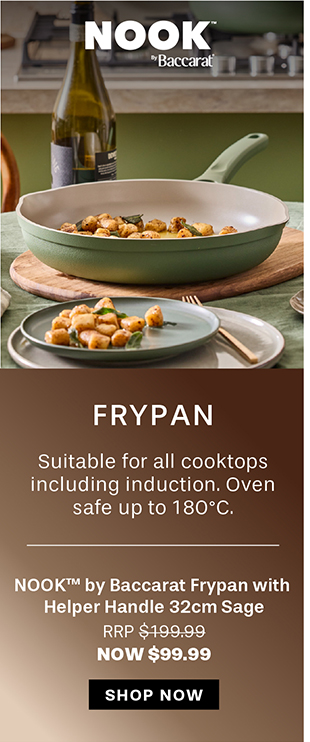 NOOK by Baccarat Frypan with Helper Handle 32cm Sage