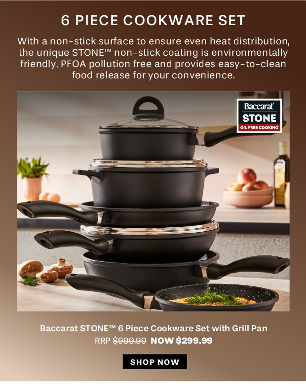 Baccarat STONE 6 Piece Cookware Set with Grill Pan