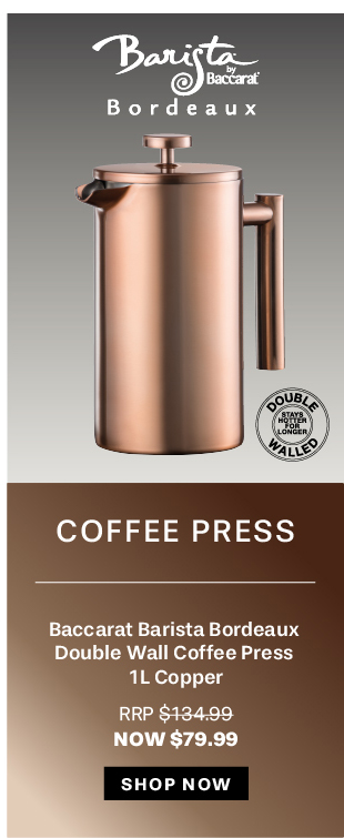 Baccarat Barista Bordeaux Double Wall Coffee Press 1L Copper
