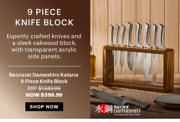 Baccarat Damashiro Katana 9 Piece Knife Block