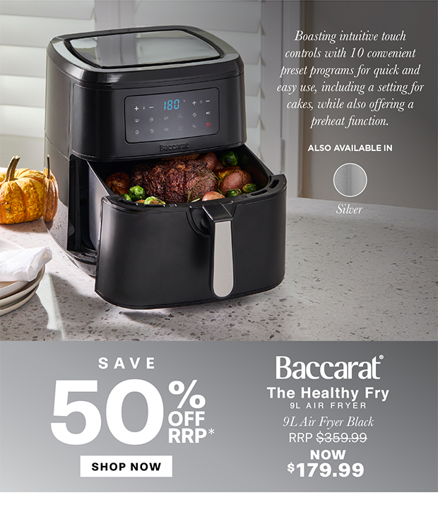 Baccarat The Healthy Fry 9L Air Fryer Black
