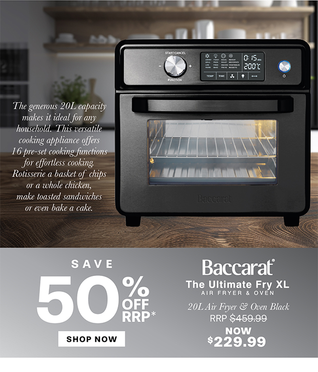 Baccarat The Ultimate Fry XL Air Fryer & Oven 20L Black