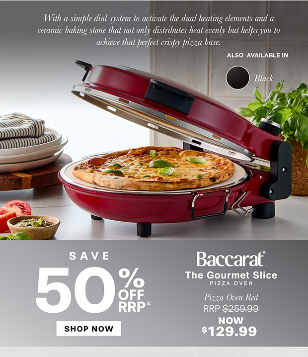 Baccarat The Gourmet Slice Pizza Oven Red