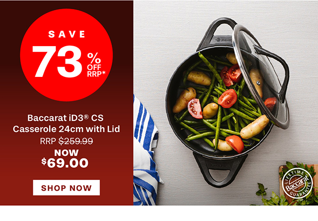 Baccarat iD3 CS Hard Anodised Casserole 24 x 11cm with Lid & Bakelite handle