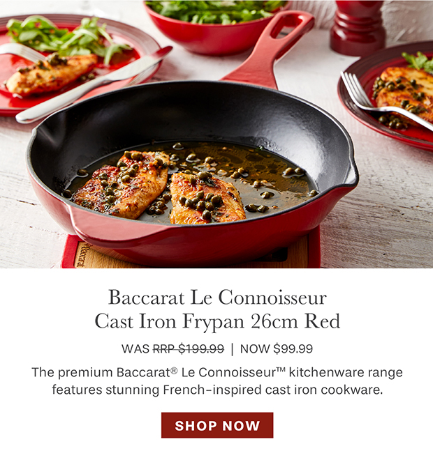 Baccarat Le Connoisseur Cast Iron Frypan 26cm Red