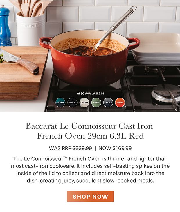 Baccarat Le Connoisseur Cast Iron Round French Oven 29cm 6.3L