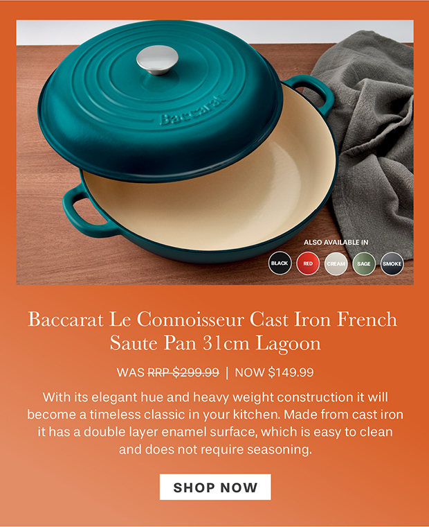 Baccarat Le Connoisseur Cast Iron French Saute Pan 31cm