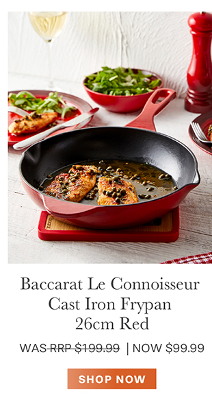 Baccarat Le Connoisseur Cast Iron Frypan 26cm Red