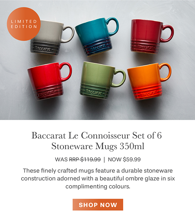 Baccarat Le Connoisseur Set of 6 Stoneware Mugs 350ml - Limited Edition