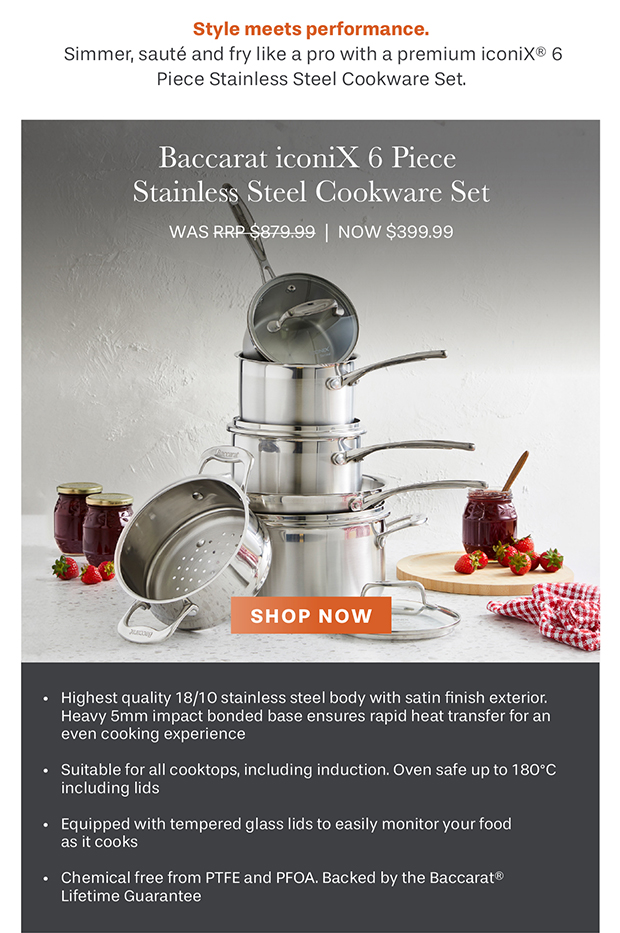 Baccarat iconiX 6 Piece Stainless Steel Cookware Set