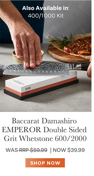 Pair your knife block with the matching Damashiro® Emperor steak knife set. And keep all your knives razor sharp with a doubled sided Whetstone.