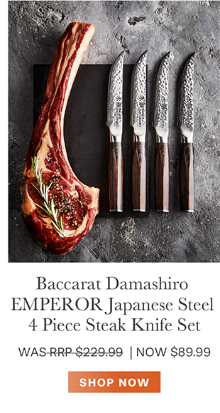 Baccarat Damashiro EMPEROR Japanese Steel 4 Piece Steak Knife Set