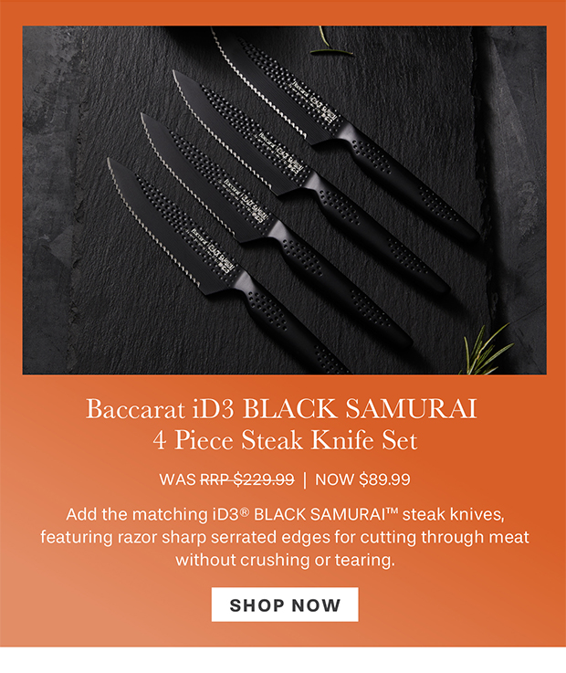 Baccarat iD3 BLACK SAMURAI 4 Piece Steak Knife Set