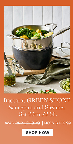 Baccarat GREEN STONE Saucepan and Steamer Set 20cm/2.3L