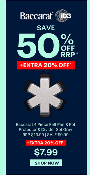 Baccarat 4 Piece Felt Pan & Pot Protector & Divider Set Grey