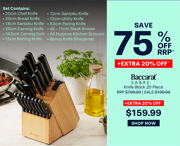 Baccarat SABRE Knife Block 20 Piece