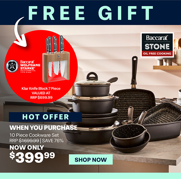 Baccarat STONE 10 Piece Cookware Set with Wok