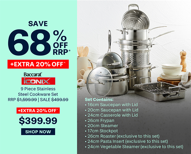 Baccarat iconiX 9 Piece Stainless Steel Cookware Set